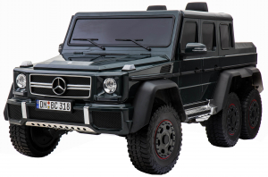 Masinuta electrica Mercedes G63 Solo, 2 baterii 12V, 6 roti cauciuc EVA, 4x4, 1 loc, 4 motoare, negru [3]