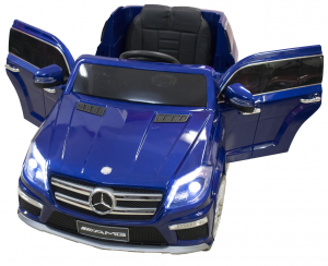 Masinute electrice - Masinuta electrica Premier Mercedes GL63, 12V, roti cauciuc EVA, scaun piele ecologica, albastra