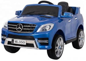 Masinuta electrica Premier Mercedes ML-350, 12V, roti cauciuc EVA, scaun piele ecologica, albastra [0]