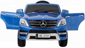 Masinuta electrica Premier Mercedes ML-350, 12V, roti cauciuc EVA, scaun piele ecologica, albastra [2]