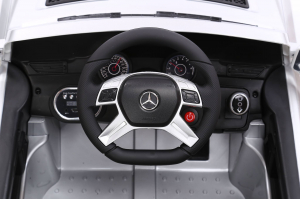 Masinuta electrica Premier Mercedes ML-350, 12V, roti cauciuc EVA, scaun piele ecologica, alba [4]
