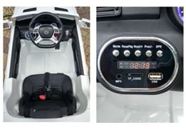 Masinuta electrica Premier Mercedes ML-350, 12V, roti cauciuc EVA, scaun piele ecologica, alba [3]