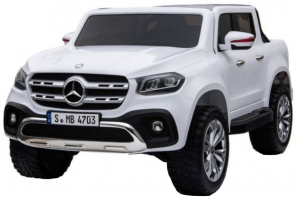 Masinute electrice - Masinuta electrica 4 x 4 Premier Mercedes X-Class, 12V, roti cauciuc EVA, scaun piele ecologica, alb