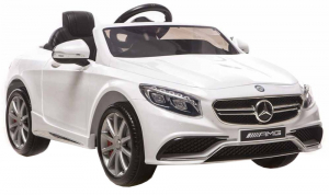 Masinute electrice - Masinuta electrica Premier Mercedes SL65 AMG, 12V, roti cauciuc EVA, scaun piele ecologica, alb