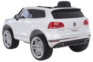 Masinuta electrica Premier Volkswagen Touareg, 12V, roti cauciuc EVA, scaun piele ecologica, alb [3]