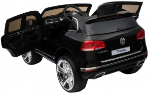 Masinuta electrica Premier Volkswagen Touareg, 12V, roti cauciuc EVA, scaun piele ecologica, negru [8]