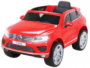 Masinute electrice - Masinuta electrica Premier Volkswagen Touareg, 12V, roti cauciuc EVA, scaun piele ecologica, rosu