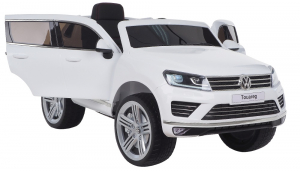 Masinuta electrica Premier Volkswagen Touareg, 12V, roti cauciuc EVA, scaun piele ecologica, alb [1]