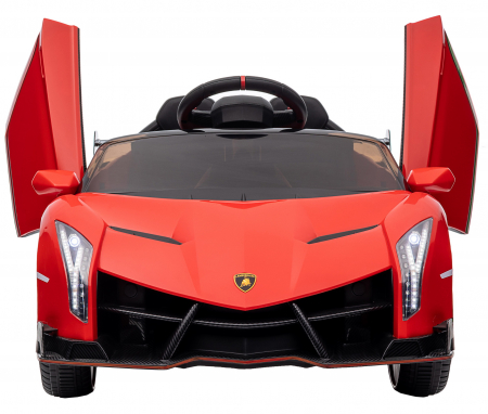 Masinuta electrica Premier 4x4 Lamborghini Veneno S, 12V, roti cauciuc EVA, scaun piele ecologica, rosu [14]