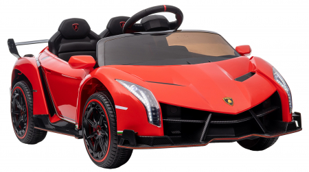 Masinuta electrica Premier 4x4 Lamborghini Veneno S, 12V, roti cauciuc EVA, scaun piele ecologica, rosu [13]