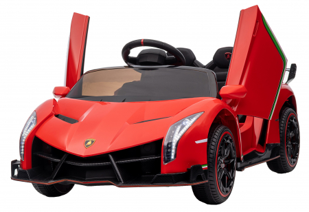 Masinuta electrica Premier 4x4 Lamborghini Veneno S, 12V, roti cauciuc EVA, scaun piele ecologica, rosu [15]