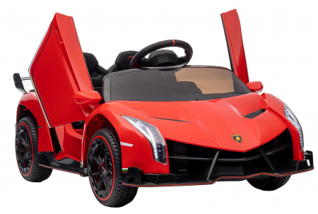 Masinuta electrica Premier 4x4 Lamborghini Veneno S, 12V, roti cauciuc EVA, scaun piele ecologica, rosu [23]