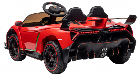 Masinuta electrica Premier 4x4 Lamborghini Veneno S, 12V, roti cauciuc EVA, scaun piele ecologica, rosu [6]