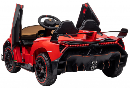 Masinuta electrica Premier 4x4 Lamborghini Veneno S, 12V, roti cauciuc EVA, scaun piele ecologica, rosu [19]