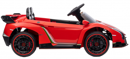 Masinuta electrica Premier 4x4 Lamborghini Veneno S, 12V, roti cauciuc EVA, scaun piele ecologica, rosu [11]