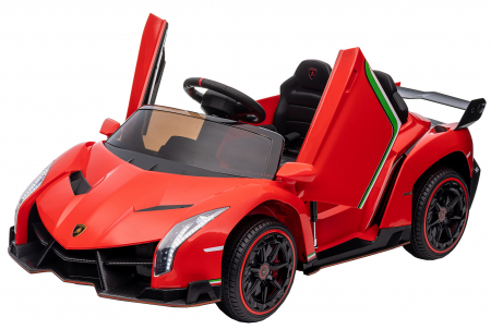 Masinuta electrica Premier 4x4 Lamborghini Veneno S, 12V, roti cauciuc EVA, scaun piele ecologica, rosu [24]