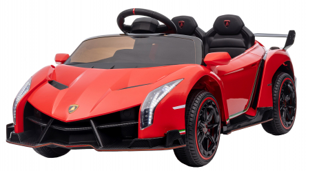 Masinuta electrica Premier 4x4 Lamborghini Veneno S, 12V, roti cauciuc EVA, scaun piele ecologica, rosu [2]