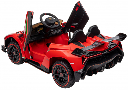 Masinuta electrica Premier 4x4 Lamborghini Veneno S, 12V, roti cauciuc EVA, scaun piele ecologica, rosu [26]