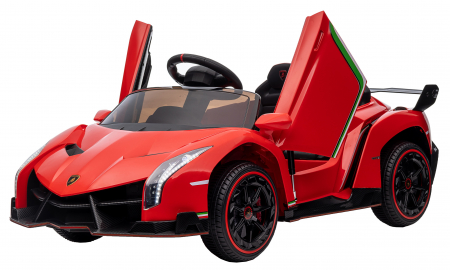 Masinuta electrica Premier 4x4 Lamborghini Veneno S, 12V, roti cauciuc EVA, scaun piele ecologica, rosu [16]
