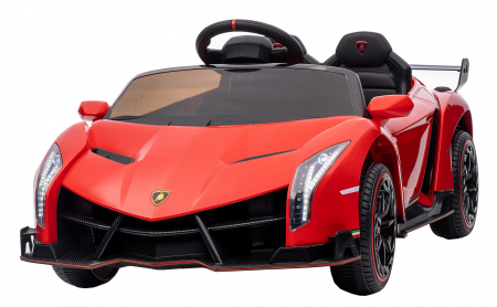 Masinute electrice - Masinuta electrica Premier 4x4 Lamborghini Veneno S, 12V, roti cauciuc EVA, scaun piele ecologica, rosu