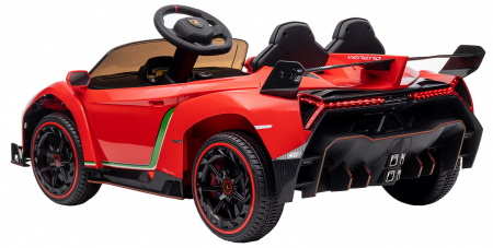 Masinuta electrica Premier 4x4 Lamborghini Veneno S, 12V, roti cauciuc EVA, scaun piele ecologica, rosu [5]