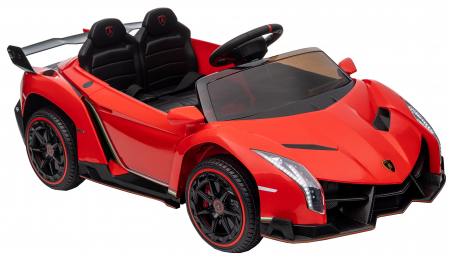 Masinuta electrica Premier 4x4 Lamborghini Veneno S, 12V, roti cauciuc EVA, scaun piele ecologica, rosu [28]