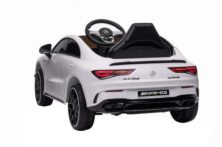 Masinuta electrica Premier 4x4 Mercedes CLA-45, 12V, roti cauciuc EVA, scaun piele ecologica, alb [5]