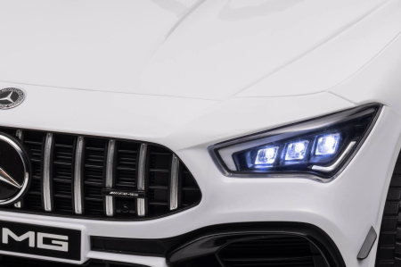 Masinuta electrica Premier 4x4 Mercedes CLA-45, 12V, roti cauciuc EVA, scaun piele ecologica, alb [11]