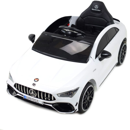 Masinuta electrica Premier 4x4 Mercedes CLA-45, 12V, roti cauciuc EVA, scaun piele ecologica, alb [1]