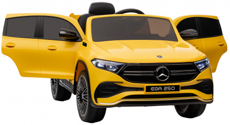 Masinuta electrica Premier 4x4 Mercedes EQA 250, 12V, roti cauciuc EVA, scaun piele ecologica, galben [21]