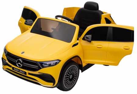 Masinuta electrica Premier 4x4 Mercedes EQA 250, 12V, roti cauciuc EVA, scaun piele ecologica, galben [22]