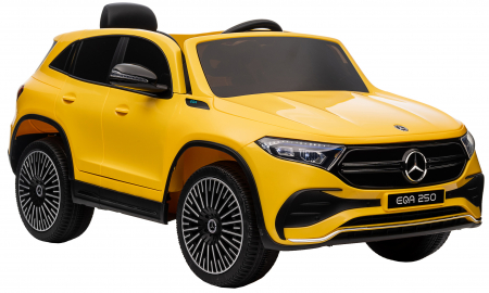 Masinuta electrica Premier 4x4 Mercedes EQA 250, 12V, roti cauciuc EVA, scaun piele ecologica, galben [10]