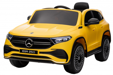 Masinute electrice - Masinuta electrica Premier 4x4 Mercedes EQA 250, 12V, roti cauciuc EVA, scaun piele ecologica, galben