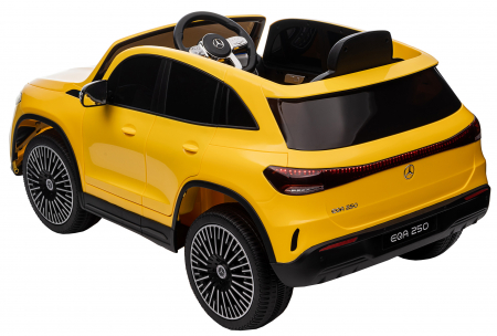 Masinuta electrica Premier 4x4 Mercedes EQA 250, 12V, roti cauciuc EVA, scaun piele ecologica, galben [27]