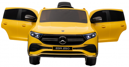 Masinuta electrica Premier 4x4 Mercedes EQA 250, 12V, roti cauciuc EVA, scaun piele ecologica, galben [12]