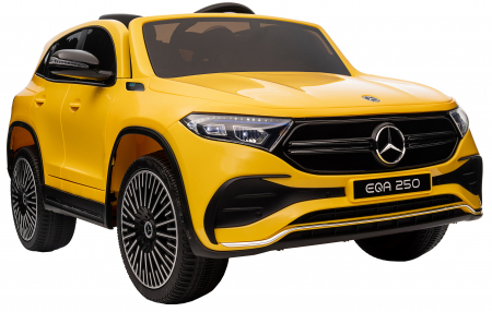 Masinuta electrica Premier 4x4 Mercedes EQA 250, 12V, roti cauciuc EVA, scaun piele ecologica, galben [25]