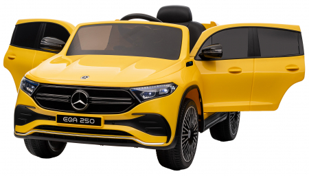 Masinuta electrica Premier 4x4 Mercedes EQA 250, 12V, roti cauciuc EVA, scaun piele ecologica, galben [13]