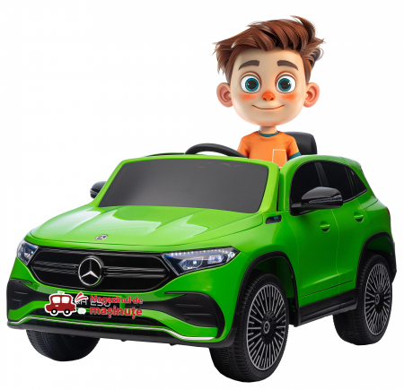 Masinute electrice - Masinuta electrica Premier 4x4 Mercedes EQA 250, 12V, roti cauciuc EVA, scaun piele ecologica, verde