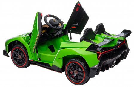 Masinuta electrica Premier 4x4 Lamborghini Veneno S, 12V, roti cauciuc EVA, scaun piele ecologica, verde [27]