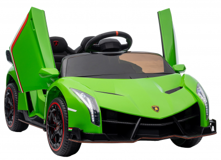 Masinuta electrica Premier 4x4 Lamborghini Veneno S, 12V, roti cauciuc EVA, scaun piele ecologica, verde [24]