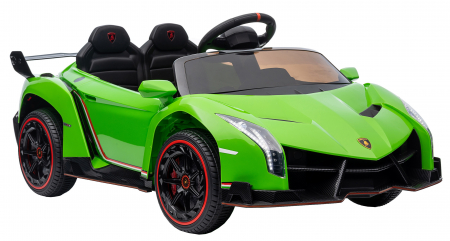 Masinuta electrica Premier 4x4 Lamborghini Veneno S, 12V, roti cauciuc EVA, scaun piele ecologica, verde [12]