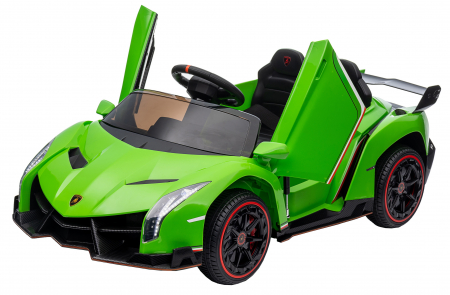 Masinuta electrica Premier 4x4 Lamborghini Veneno S, 12V, roti cauciuc EVA, scaun piele ecologica, verde [25]