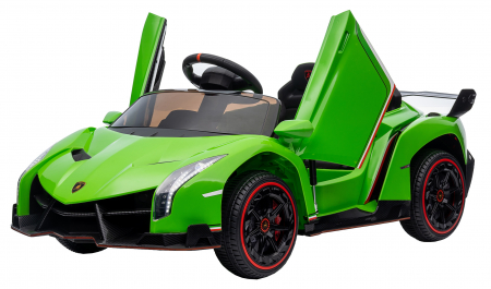 Masinuta electrica Premier 4x4 Lamborghini Veneno S, 12V, roti cauciuc EVA, scaun piele ecologica, verde [16]