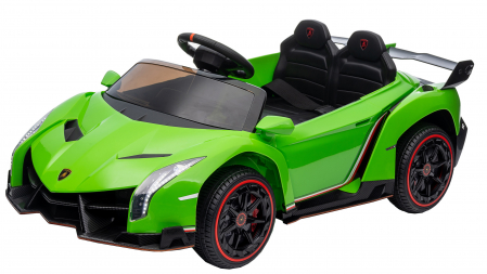Masinuta electrica Premier 4x4 Lamborghini Veneno S, 12V, roti cauciuc EVA, scaun piele ecologica, verde [29]