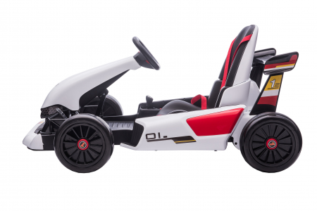 Kart electric Premier Hurry, 24V, roti cauciuc EVA, alb [3]