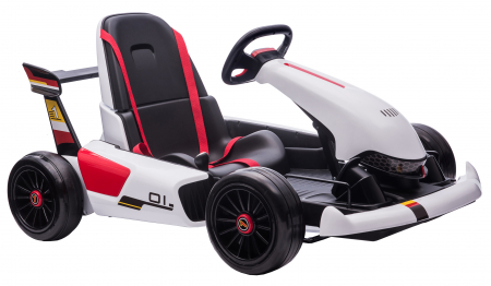 Kart electric Premier Hurry, 24V, roti cauciuc EVA, alb [8]