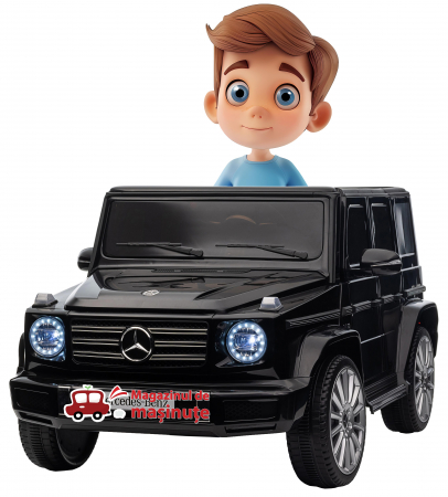 Masinute electrice - Masinuta electrica Premier 4x4 Mercedes G500, 12V, roti cauciuc EVA, scaun piele ecologica, negru