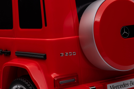 Masinuta electrica Premier 4x4 Mercedes G500, 12V, roti cauciuc EVA, scaun piele ecologica, rosu [65]