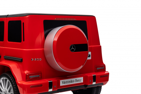 Masinuta electrica Premier 4x4 Mercedes G500, 12V, roti cauciuc EVA, scaun piele ecologica, rosu [64]