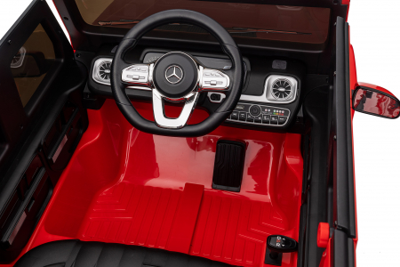 Masinuta electrica Premier 4x4 Mercedes G500, 12V, roti cauciuc EVA, scaun piele ecologica, rosu [72]